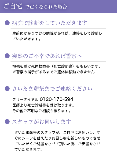 ご自宅で亡くなられた場合